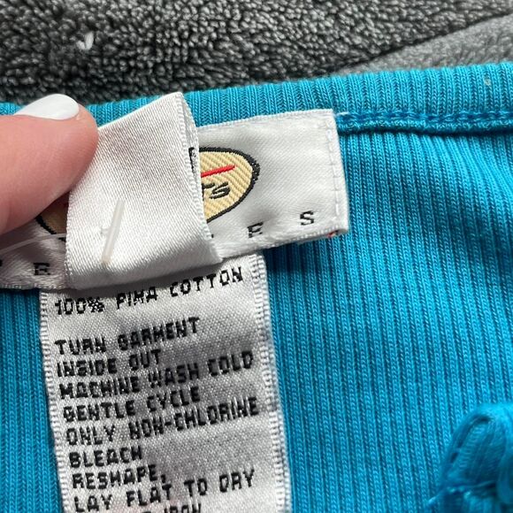 Vintage Y2K Talbot’s Petites blue 3/4 quarter sleeve ribbed top size large - Picture 3 of 6